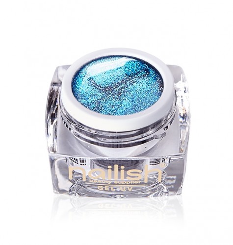 Gel Glitter Blue Fine, Gel Glitter Met Elixir Blue UV LED Manichiura Unghii