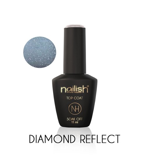 Top Coat Diamond Reflect, Gel Make Up Builder Glitter Milky White 50 ml