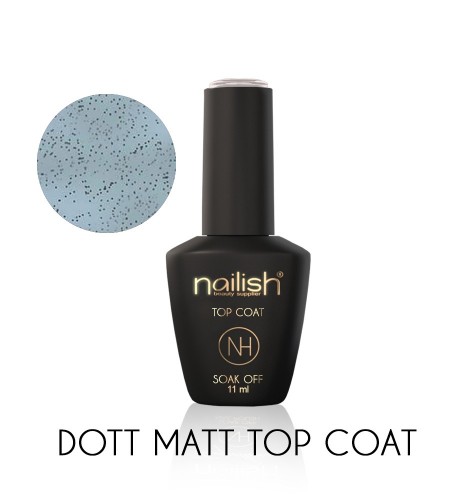 Dott  Matt Top Coat, Gel Make Up Builder Glitter Milky White 15ml